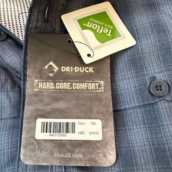 Dri Duck Men's Deep Blue Plaid Paseo Shirt in Size Medium (New with Tags) - Picture 6 of 10